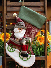 Load image into Gallery viewer, Christmas Santa Snowman Christmas Stocking Gift Bag