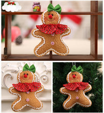 Load image into Gallery viewer, Christmas cloth gingerbread man doll pendant