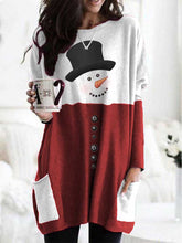 Load image into Gallery viewer, Women's Snowman Print Long Sleeve Top
