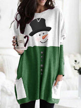 Load image into Gallery viewer, Women's Snowman Print Long Sleeve Top