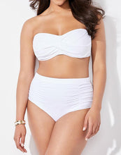 Load image into Gallery viewer, Valentine White Bandeau Bikini with Shirred Brief