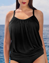 Load image into Gallery viewer, Black Lightweight Blouson Tankini Top