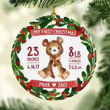 Load image into Gallery viewer, Baby Christmas Ornament Personalized Baby's First Christmas Ornament