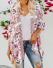 Load image into Gallery viewer, FULLFITALL- White Printed Blouse Cover Up