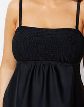Load image into Gallery viewer, Black Smocked Bandeau Tankini Set