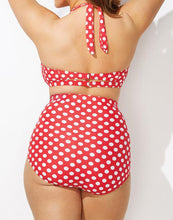 Load image into Gallery viewer, Diva White Dot Halter High Waist Bikini