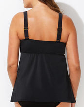 Load image into Gallery viewer, Black Flowy Tankini Top