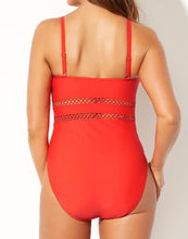 Load image into Gallery viewer, Scarlet Lattice Plunge One Piece Swimsuit