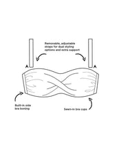 Load image into Gallery viewer, Valentine White Bandeau Bikini with Shirred Brief