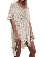 Load image into Gallery viewer, FULLFITALL- Apricot Blouse Loose V-Neck Cover Up