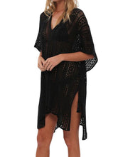 Load image into Gallery viewer, FULLFITALL- Black Blouse Loose V-Neck Cover Up