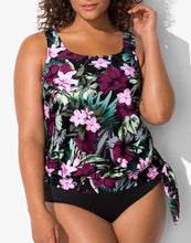 Load image into Gallery viewer, Derby Side Tie Blouson Tankini Top
