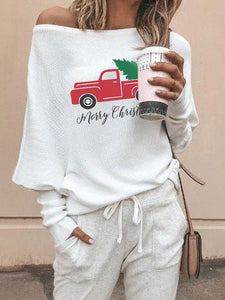 Women's Merry Christmas Trolley Print Sweatshirt