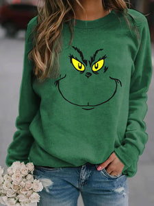 Grinch Face Chirstmas Pullover