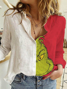 Grinch Face Long Sleeve Shirt