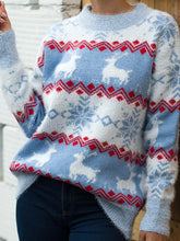 Load image into Gallery viewer, Christmas Snowflake Fawn Knitted Sweater
