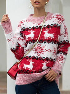 Christmas Snowflake Fawn Knitted Sweater