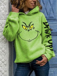 Grinch Face Drink Up Christmas Hoodies