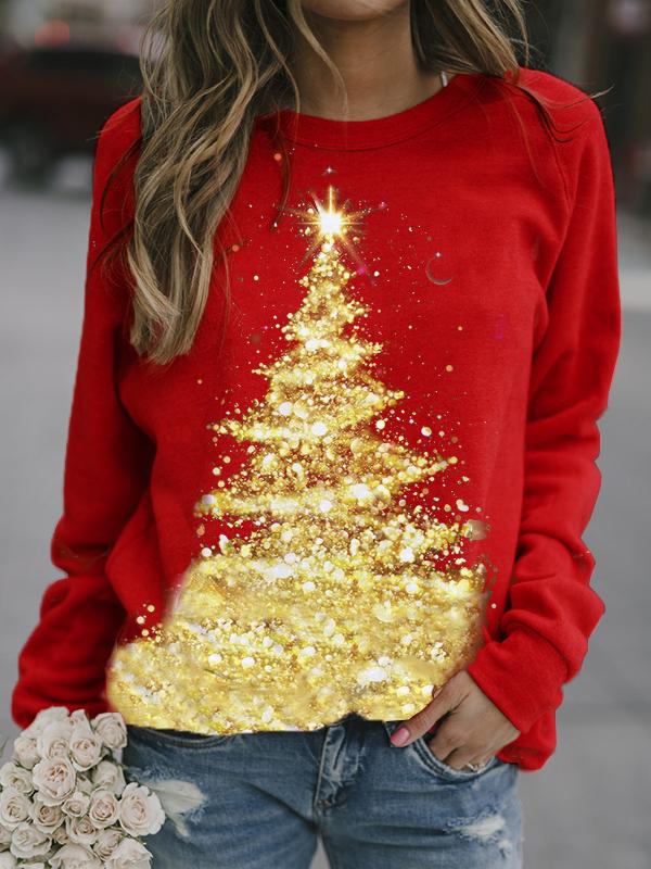 Christmas Tree Printed Christmas Sweatshirt