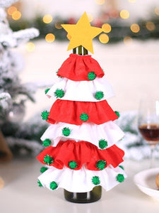 Christmas Tree Elf Star  Wine Bottle Decorations Set