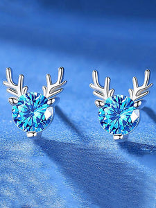 Rhinestone Reindeer Earrings Christmas Accessory