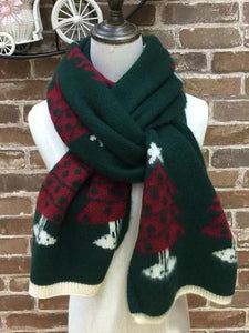 Christmas Tree Long Knitted Scarf