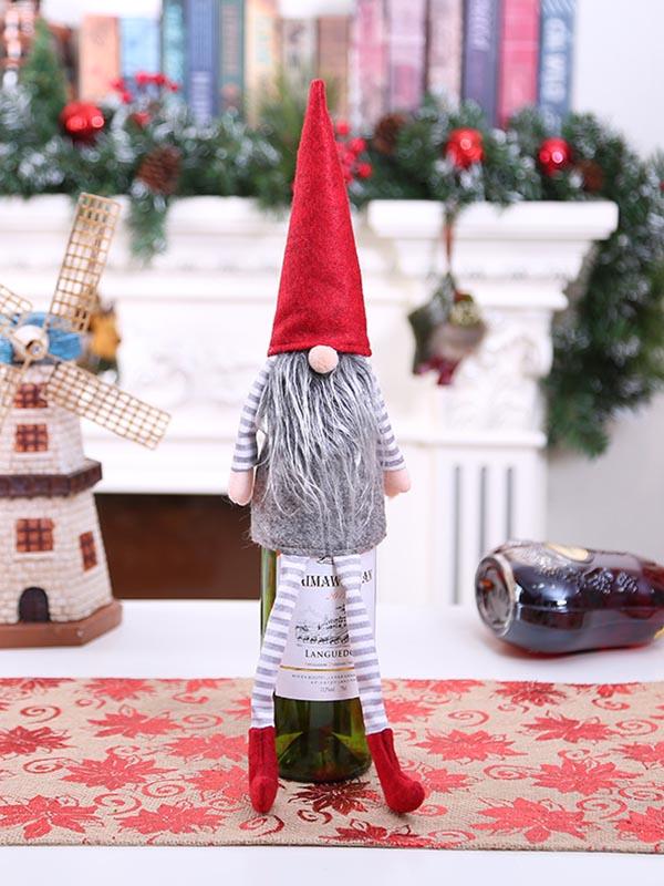 Christmas Gnome Wine Bottle Decoration Set