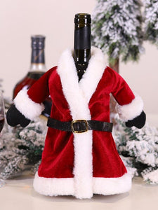 Christmas Red Christmas Suit Wine Bottle Decoration Set