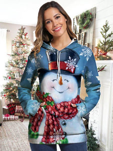 Women's Christmas Snowman Print Sweatshirt