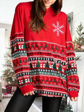 Load image into Gallery viewer, Women&#39;s Christmas Print Long Sleeve Pullover Sweatshirt
