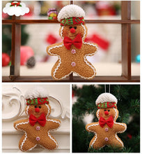 Load image into Gallery viewer, Christmas cloth gingerbread man doll pendant
