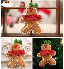 Load image into Gallery viewer, Christmas cloth gingerbread man doll pendant
