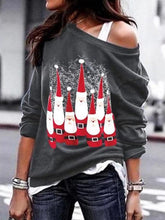 Load image into Gallery viewer, Christmas Santa Snowflake Print Sweatshirt
