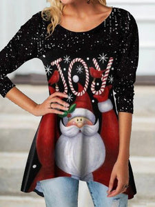 Joy Santa Printed Long Sleeve T-Shirt