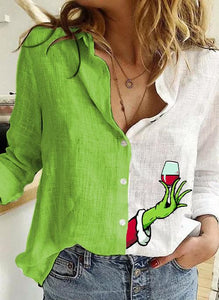 Women's Christmas Drink Up Grinches Blouses