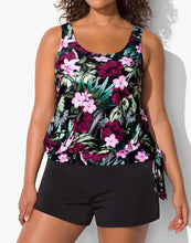 Load image into Gallery viewer, Derby Side Tie Blouson Tankini with Loose Short
