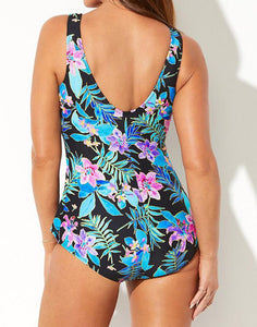 Luau Sarong Front One Piece Swimsuit