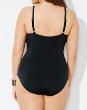 Load image into Gallery viewer, Black Ruched Sweetheart One Piece Swimsuit
