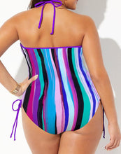 Load image into Gallery viewer, Technicolor Halter One Piece Swimsuit
